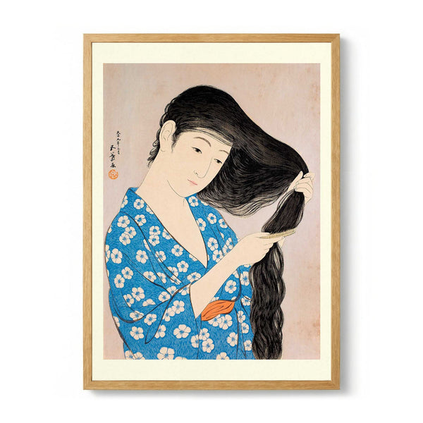 Woman Combing Her Hair von Gōyo Hashiguchi