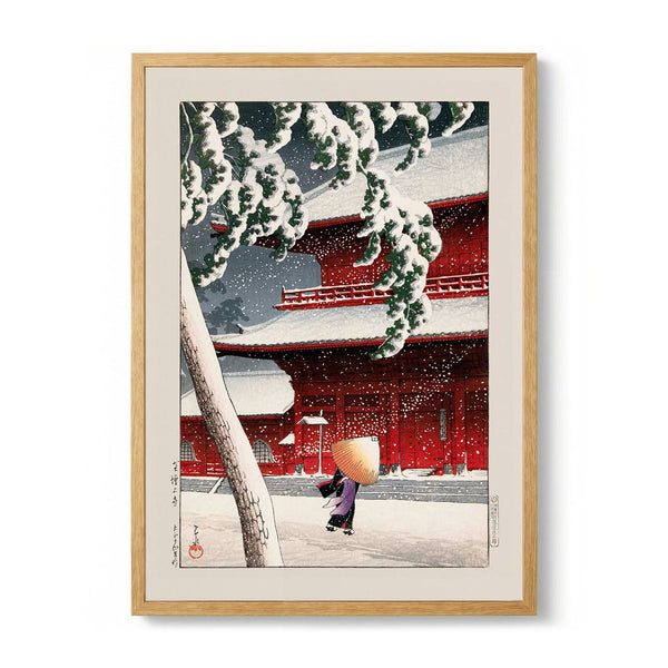 Geisha in the snow von Hasui