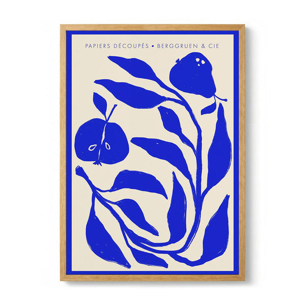 Apples Pears Blue Papiers Découpés Art Exhibition