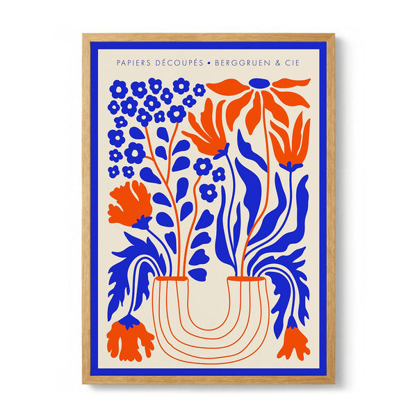 Flowers Vase Blue Orange Papiers Découpés Art Exhibition