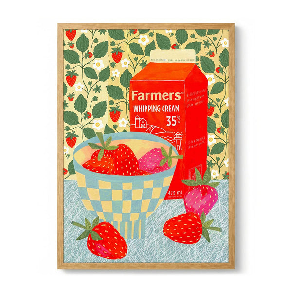 Strawberries In A Checkered Bowl by Susan Black