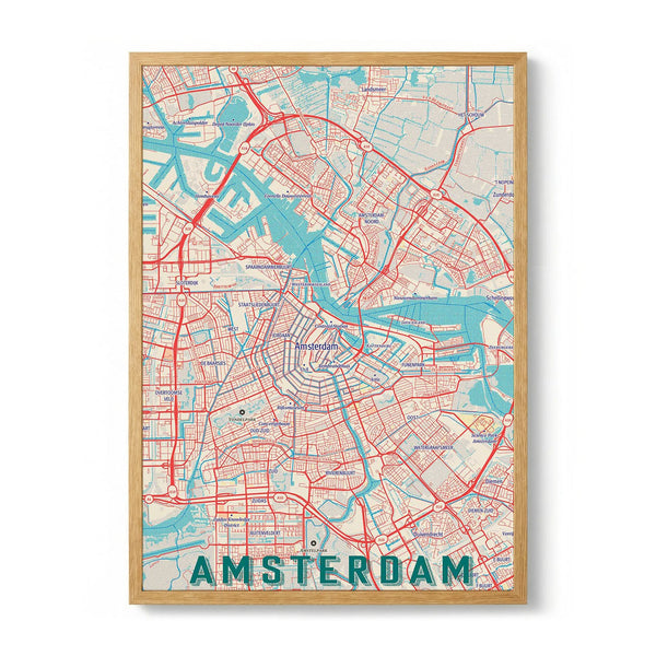 Retro Map   Amsterdam par jay stanley
