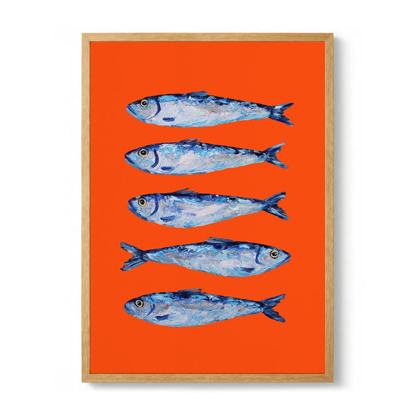 Sardines on Orange von Alice Straker