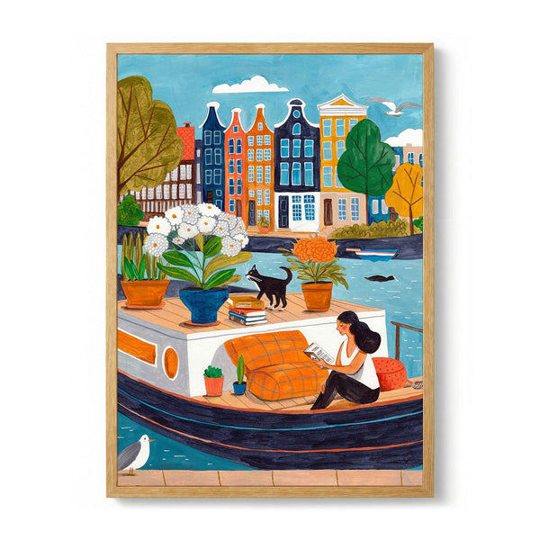 Amsterdam city life on a boat door Caroline Bonne Müller