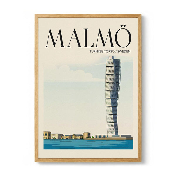 Malmö Travel Poster by Andreas Magnusson