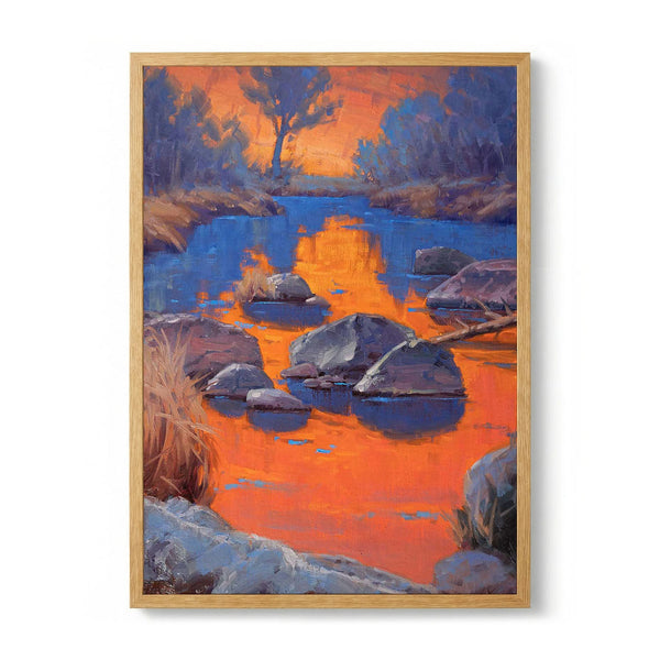 Sunset Over a Tranquil River di Cody DeLong