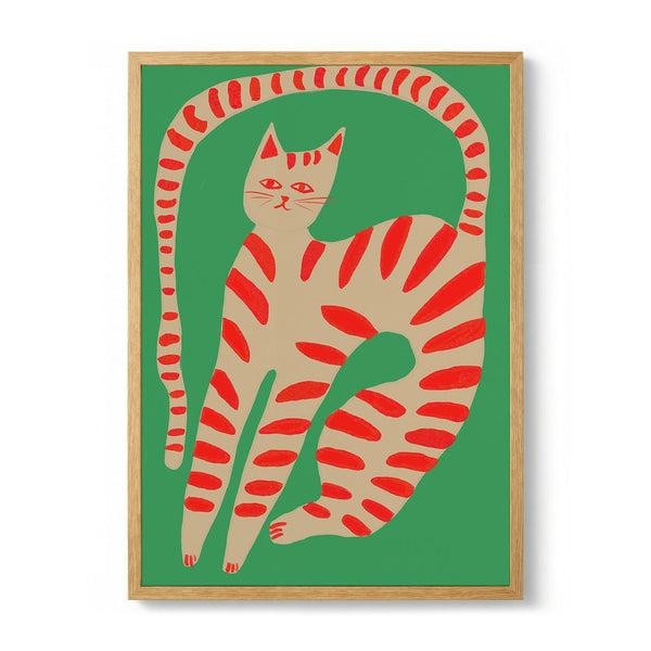 Striped Cat Stretching by The Art Concept