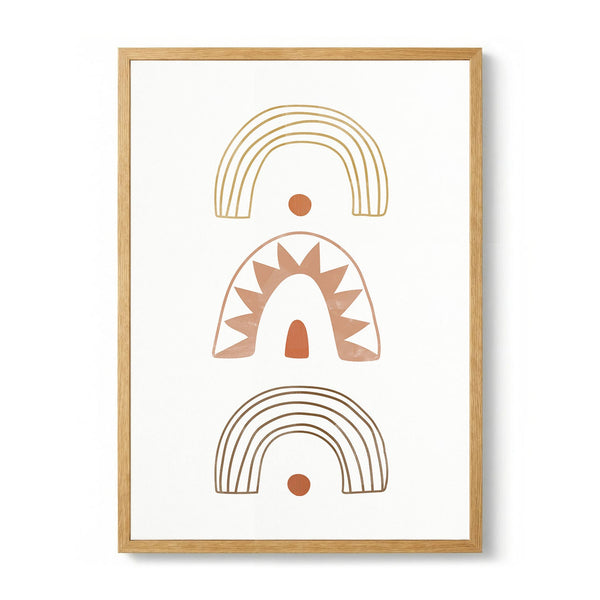 Earthy Boho Rainbows by Melloi Art Prints