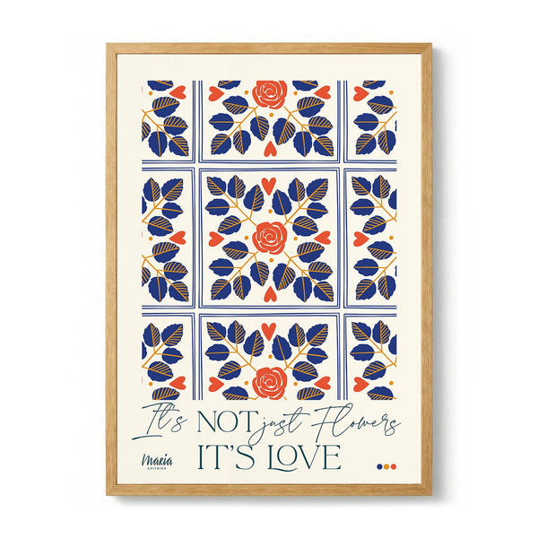 Love Flowers Botanical Pattern by Maria Galybina