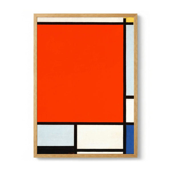Composition with Large Red Plane, Bluish Gray, Yellow, Black and Blue by Piet Mondrian