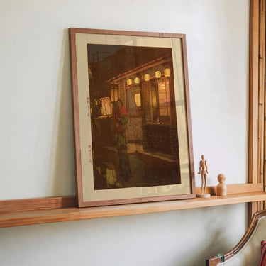 A Little Restaurant at Night by Hiroshi Yoshida - Kuriosis Fine Art GmbH