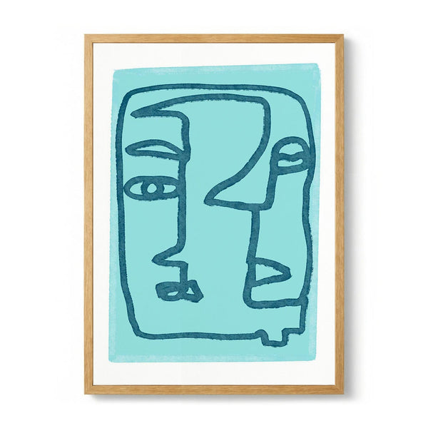 Abstract Blue Face by Sharyn Bursic