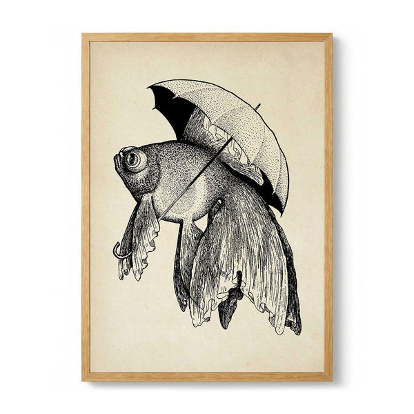 Antique Fish with Umbrella