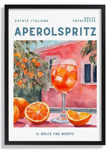 Aperol Spritz, Aquarell, Fresh by Ohkimiko - Kuriosis Fine Art GmbH