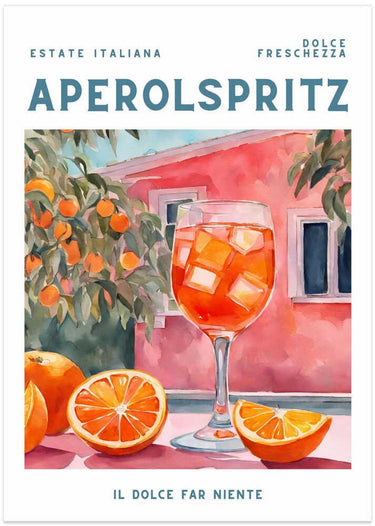 Aperol Spritz, Aquarell, Fresh by Ohkimiko - Kuriosis Fine Art GmbH