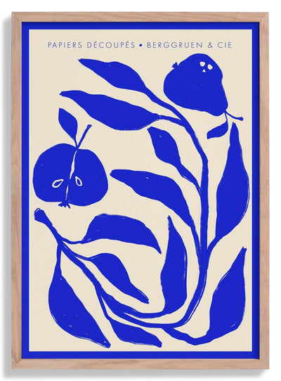 Apples Pears Blue Papiers Découpés Art Exhibition