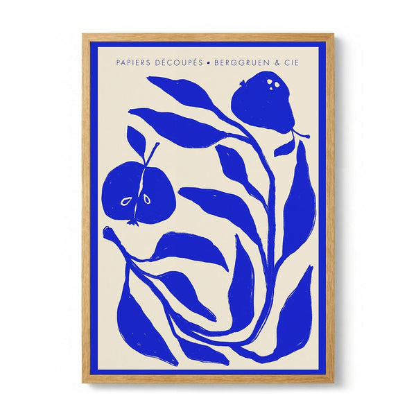 Apples Pears Blue Papiers Découpés Art Exhibition