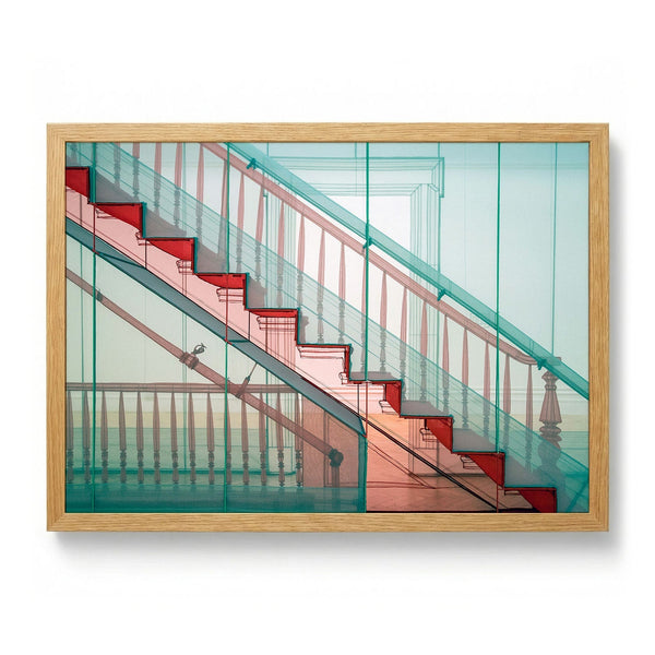 Architectural Staircase Blueprint by Linda Wride