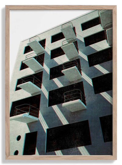 Bauhaus Dessau architecture in vintage magazine style VI door Rosana Laiz Blursbyai