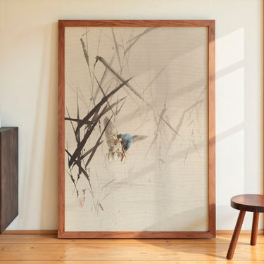 Bird Catching Fish Among Reeds by WANTANABE SEITEI - Kuriosis Fine Art GmbH
