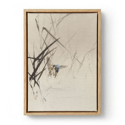 Bird Catching Fish Among Reeds by Watanabe Seitei