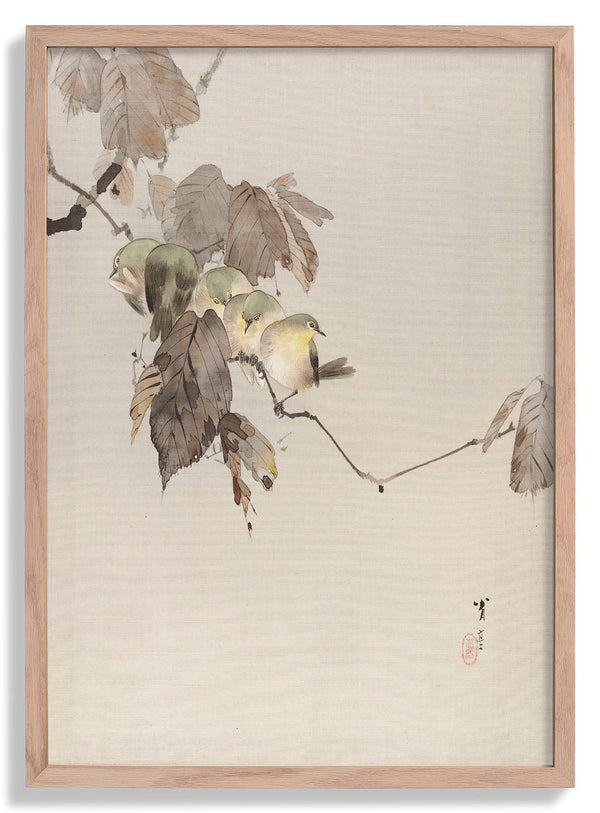 Birds on a Branch by Watanabe Seitei