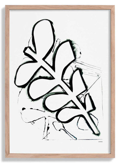 Black And White Abstract Leaf door Awol Art Alex