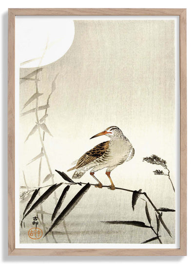 Black Horseman on Bamboo by Ohara Koson