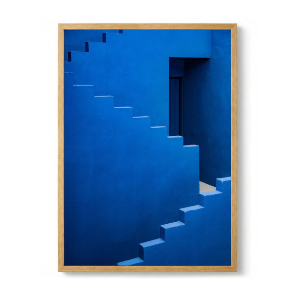 Blue Geometric Stairs by Linda Wride