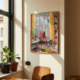 Cat in front of window in New York bright colours by Caroline Bonne Müller - Kuriosis Fine Art GmbH