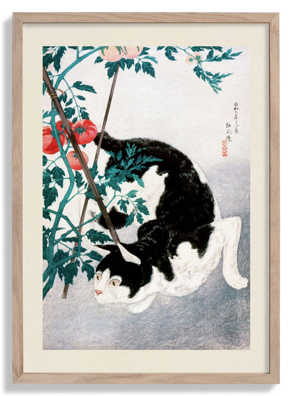 Cat with Tomato par Takahashi Shōtei