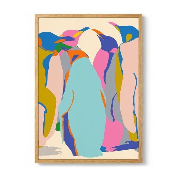 Colorful Abstract Penguins by Uma Gokhale