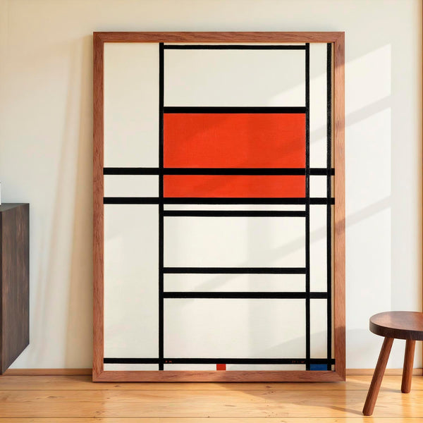 Composition No. 4 with red and blue by Piet Mondrian