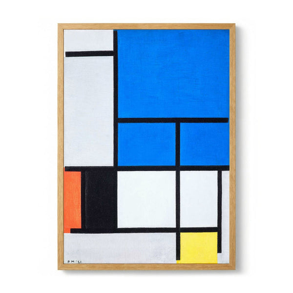 Composition with Large Blue Plane, Red, Black, Yellow, and Gray von Piet Mondrian