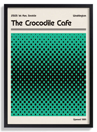 Crocodile Cafe Retro Poster by Retrodrome - Kuriosis Fine Art GmbH