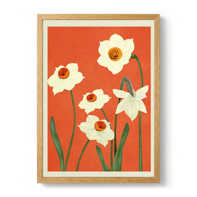Daffodils On Red door Nadjaa