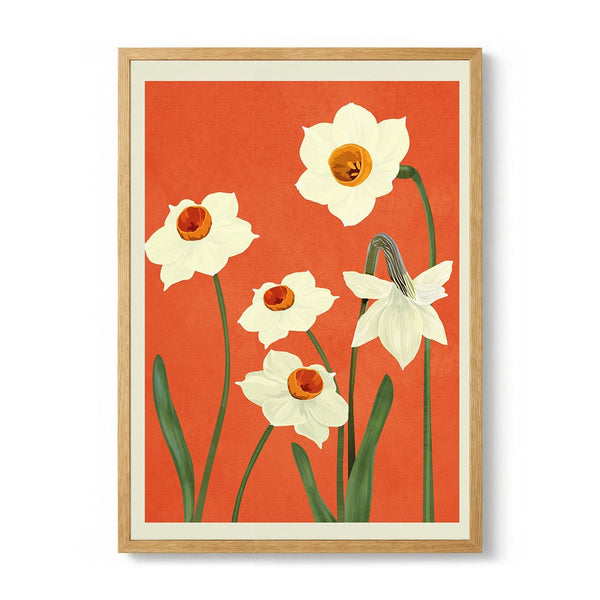 Daffodils On Red von Nadjaa