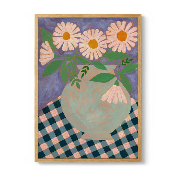 Daisies in Purple Vase by Susan Black