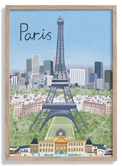 Eiffel Tower with Paris City in Background door Artist Carla Daly