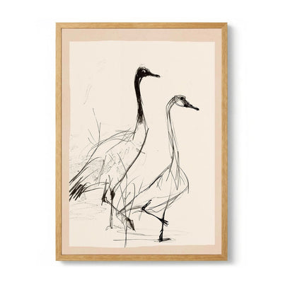 Elegant Cranes Sketch by Nadjaa