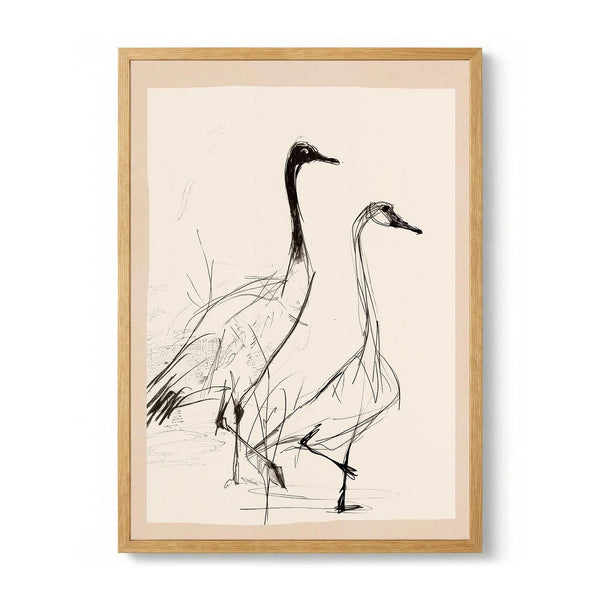 Elegant Cranes Sketch by Nadjaa