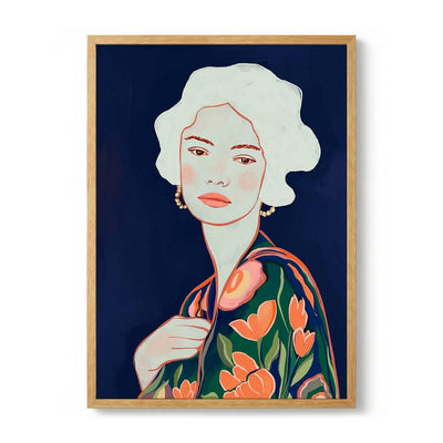 Elegant Floral Woman di CATS AND DOTZ – Poster Moderno