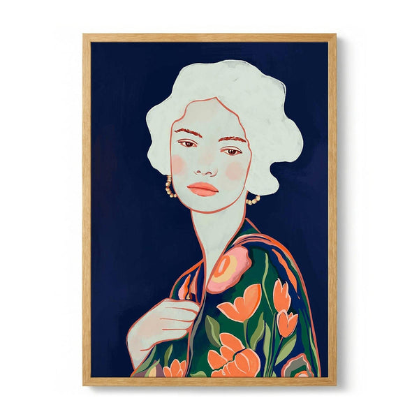Elegant Floral Woman by CATS AND DOTZ