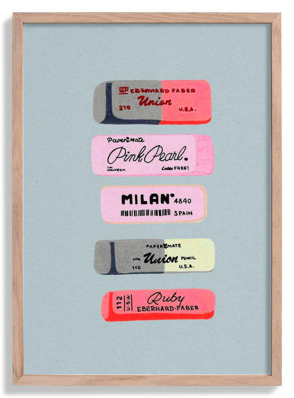 Erasers Art Print by Studio Mandariini