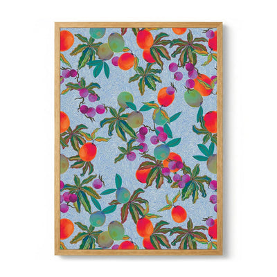 Exotic Fruits Wavy Lines Pattern di MARYLENE MADOU