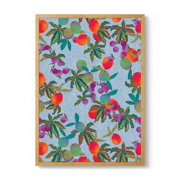 Exotic Fruits Wavy Lines Pattern by MARYLENE MADOU