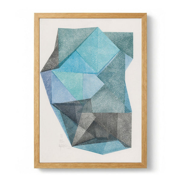 Faceted Blue Green Geometry by Paulina