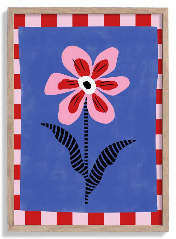 Flower with Pink Petals and Striped Leaves von Elena Ristova
