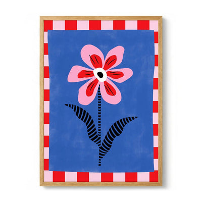 Flower with Pink Petals and Striped Leaves di Elena Ristova