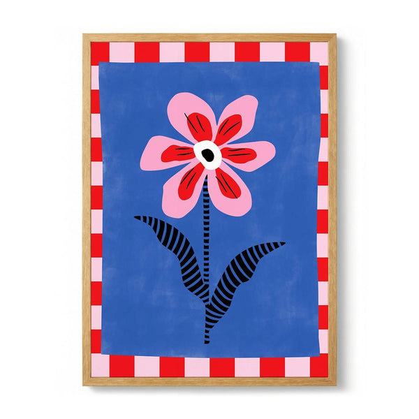 Flower with Pink Petals and Striped Leaves von Elena Ristova